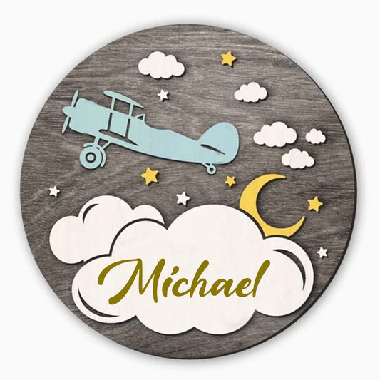 Airplane MDF Name sign