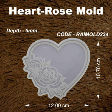 Heart Rose Engraved Coaster Mold-RAIMOLD-234
