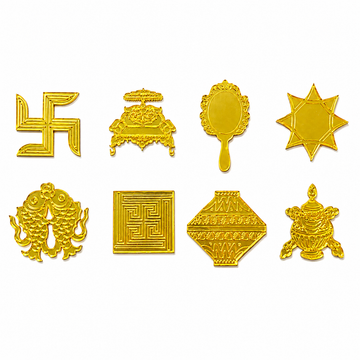 ashtamangala Golden Acrylic cutout (Size-2 inch)
