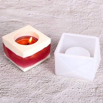 Diamond Cut Square T-light Holder Mold [Imported]