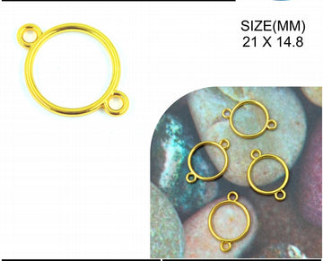 Gold Round with 2 Hole Bezzel (set of 5)