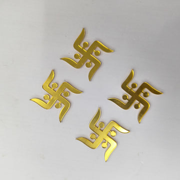 Swastik Golden Acrylic Cutout Pack of 6
