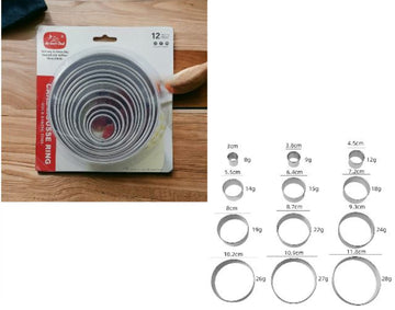 Round Rings or Cookies Cutter (12 in 1)