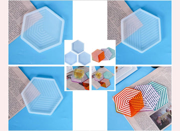 Designer Hexagon Coaster Mold (Set of 3)  [Imported]