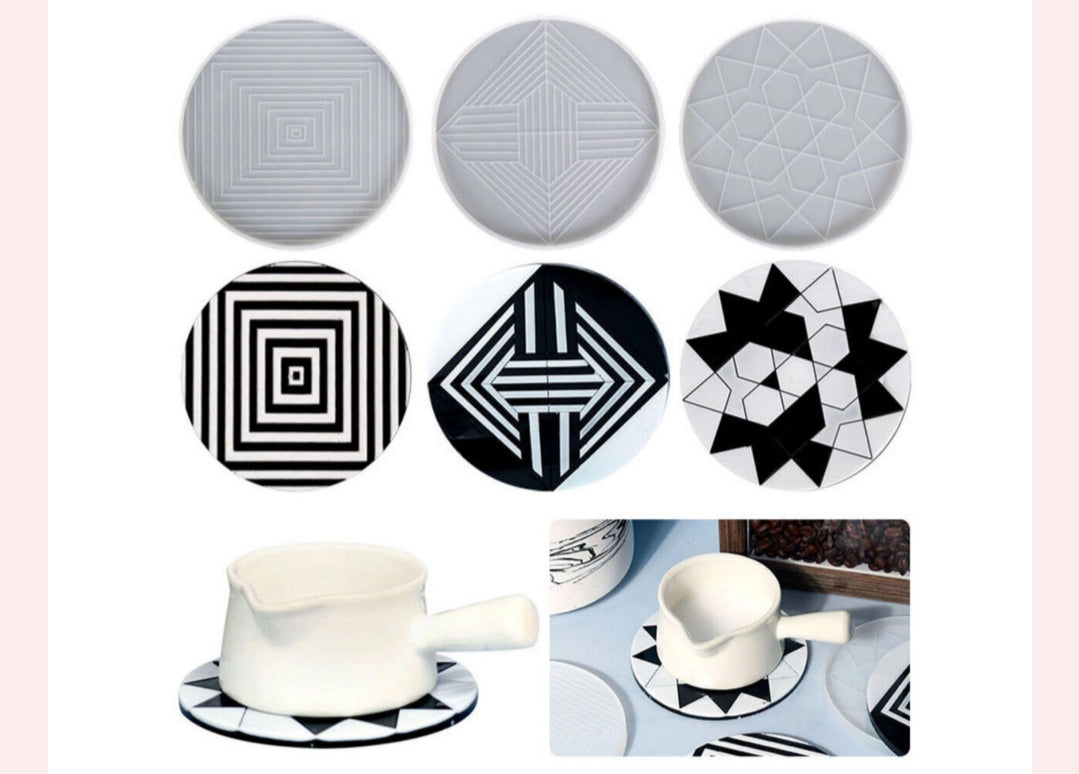 Designer Round Coaster Mold (Set of 3)  [Imported]