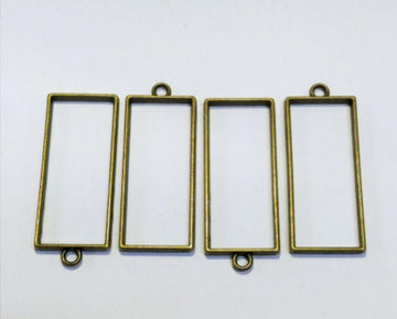 Antique Long Rectangle Open  Bezzel (set of 5) -42