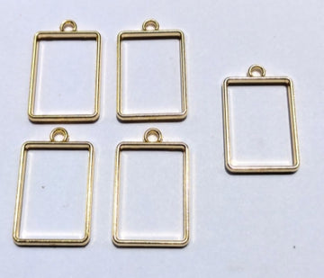 Gold Rectangular Open  Bezzel (set of 5) -22