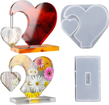 2 Pcs Heart Side Hanging Shaped Photo Frame [IMPORTED]