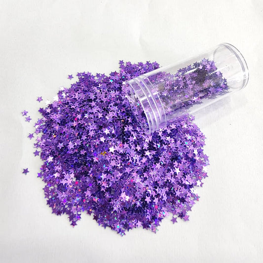 Set of 12 Holographic Star Glitter