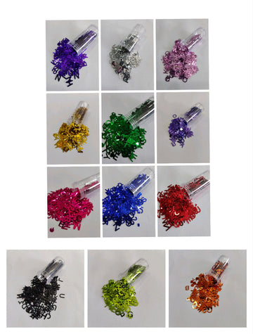 Set of 12 Plain Alphabet Glitter