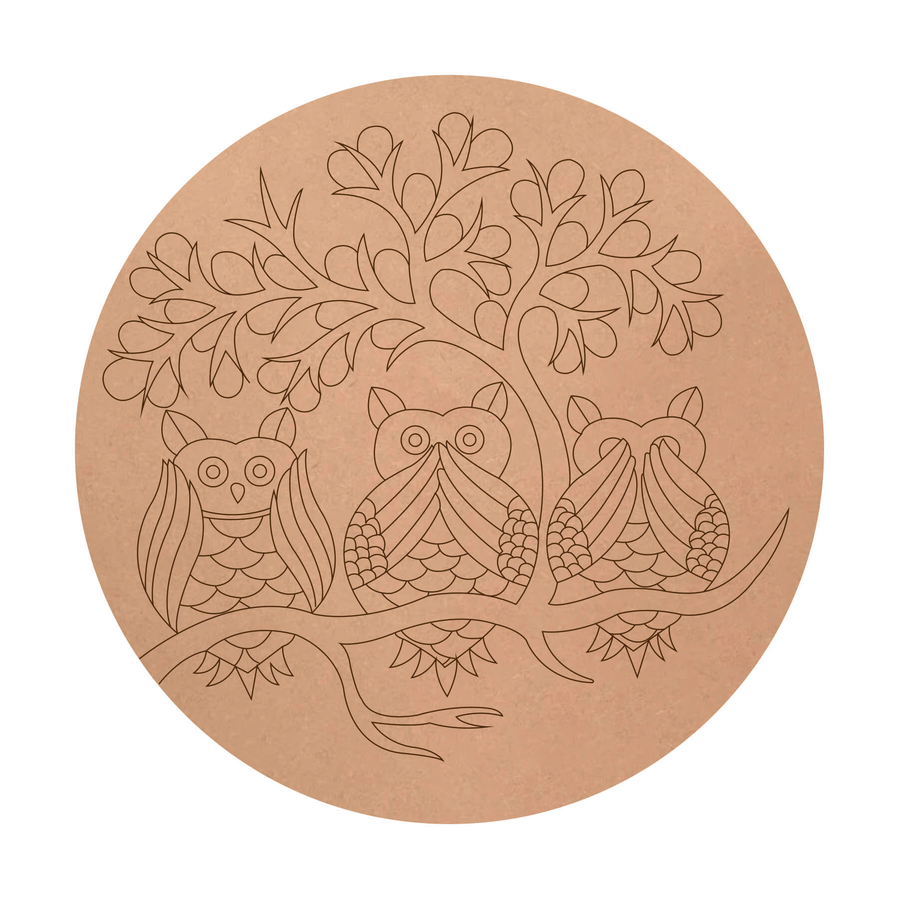 Pre Marked MDF Owl (code -11)