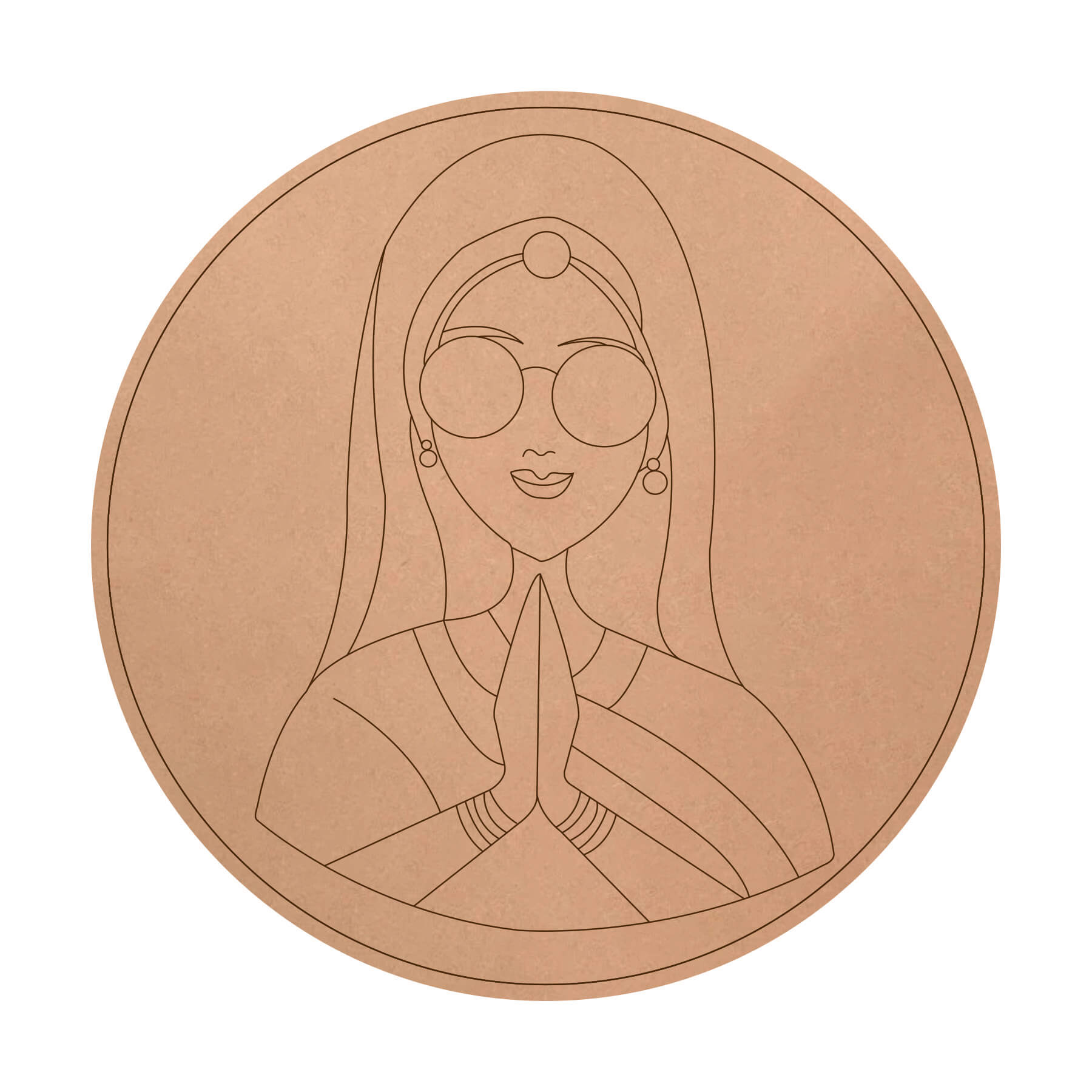 Pre Marked MDF Indian Traditional Women (code -09)
