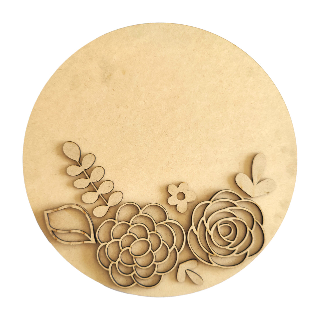 DIY Name Plate Flower Design MDF Cutout - 01