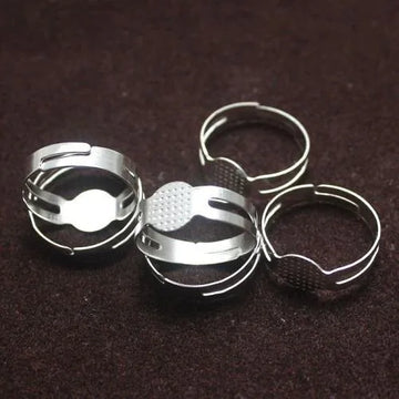 Finger Ring Base free size (silver) 10 pcs.