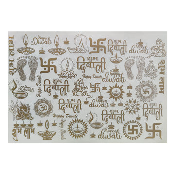 Resin Diwali  Printed A4 Sticker sheet-018