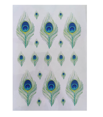 Green Peacock Feather insert sheet A4