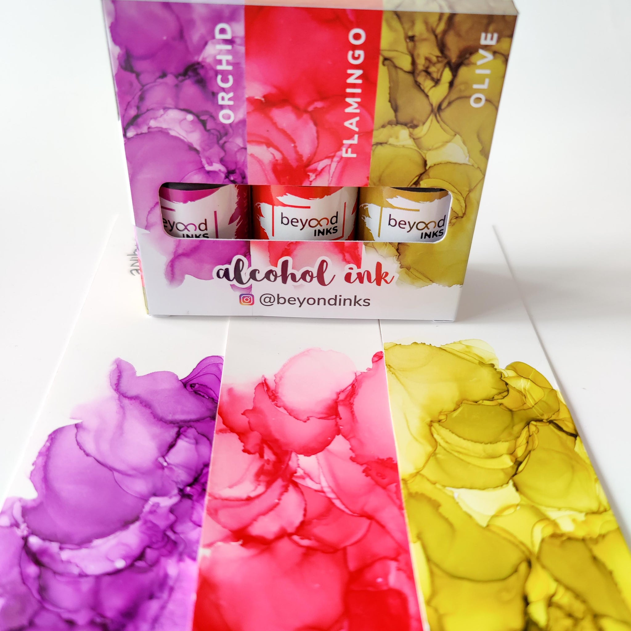 Alcohol Ink Pack #7 (Keto Version) - Orchid, Flamingo & Olive