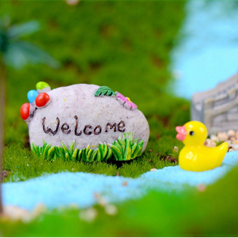 Stone With Welcome Text - A