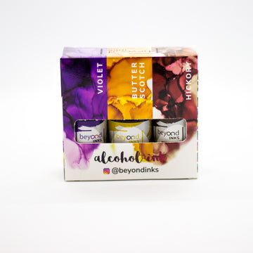 Alcohol Ink Pack #2 (Keto Version) - Butterscotch, Violet & Hickory