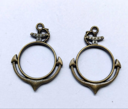 Antique Anchor Bezel Bronze  (set of 5) -18