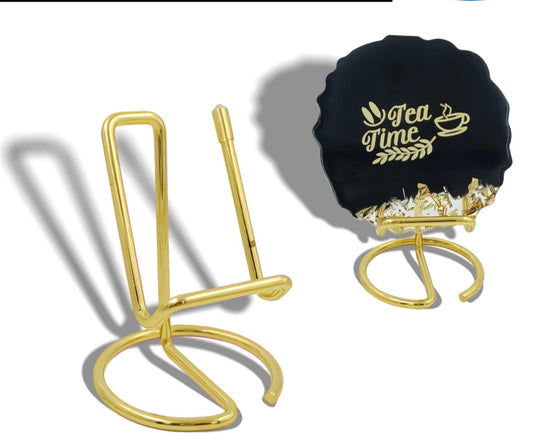 Gold Twisted Line Golden  Metal Display Stand - 6 inch