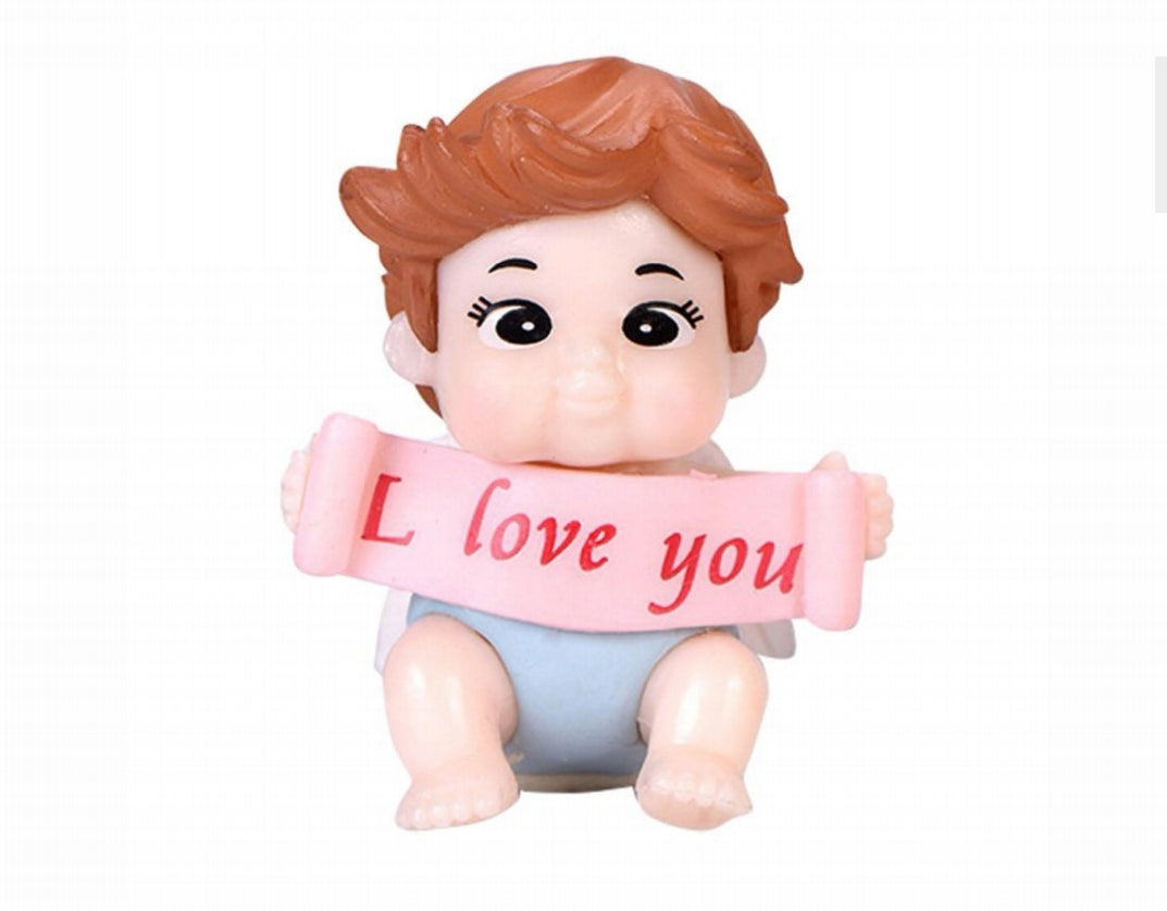 Cute Cupid With I Love You Text