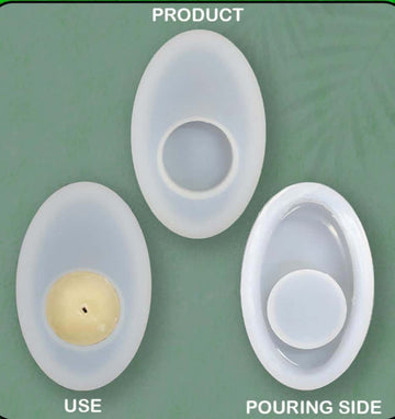 Oval T-light Holder Mold [Imported]