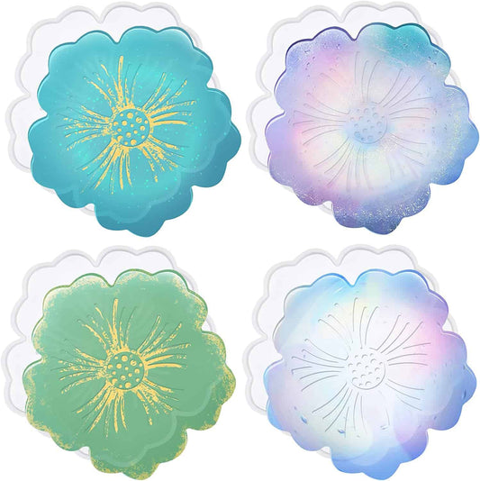 Flower Engraved Coaster Mold [imported]
