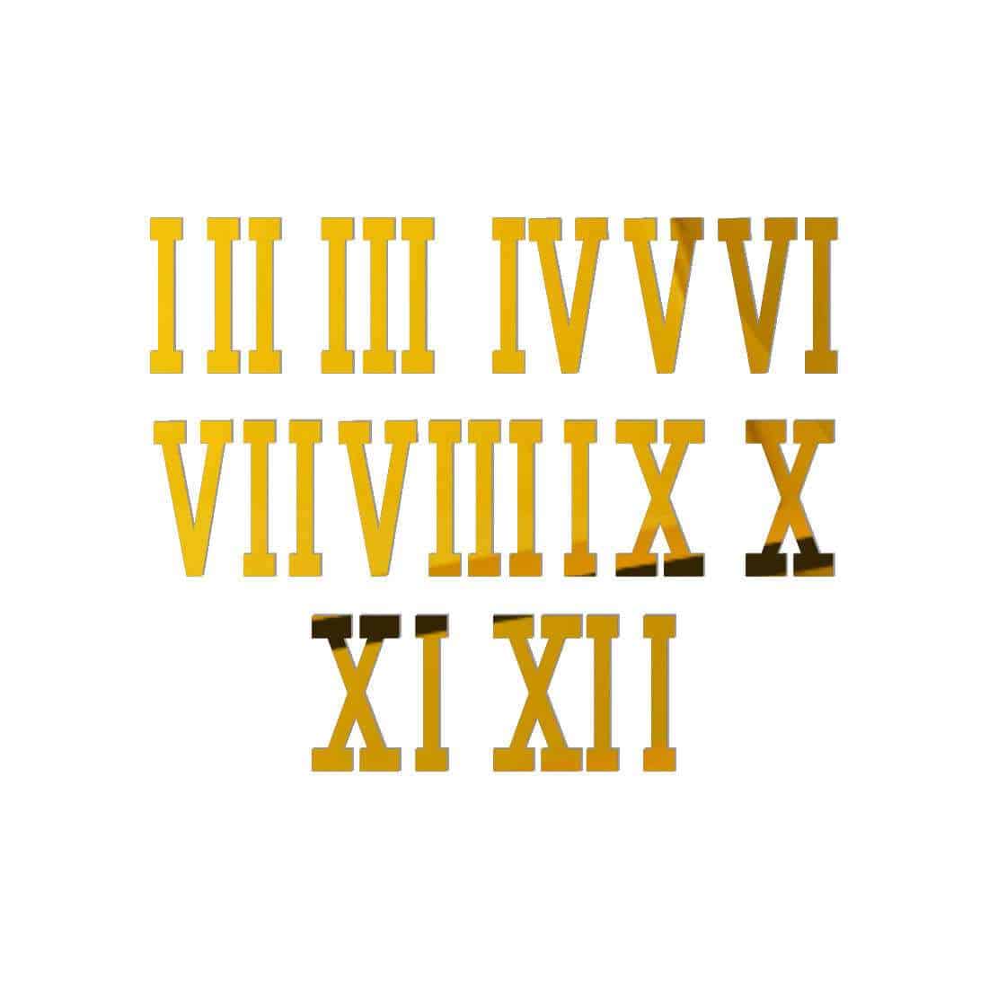 Roman Number For Clock Golden Acrylic